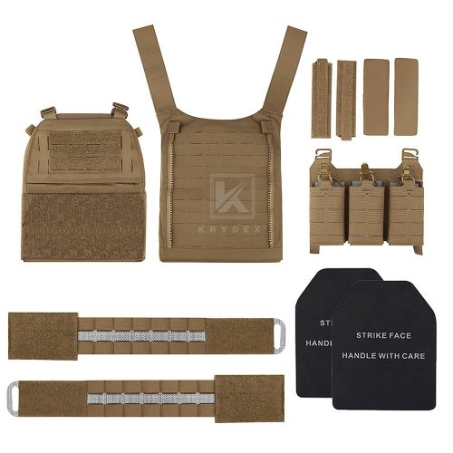 KRYDEX 500D FCPC V5 Plate Carrier Tactical Vest with Tegris Cummerbund KTAR Front Flap Backpack Hunting Paintball Men Vest